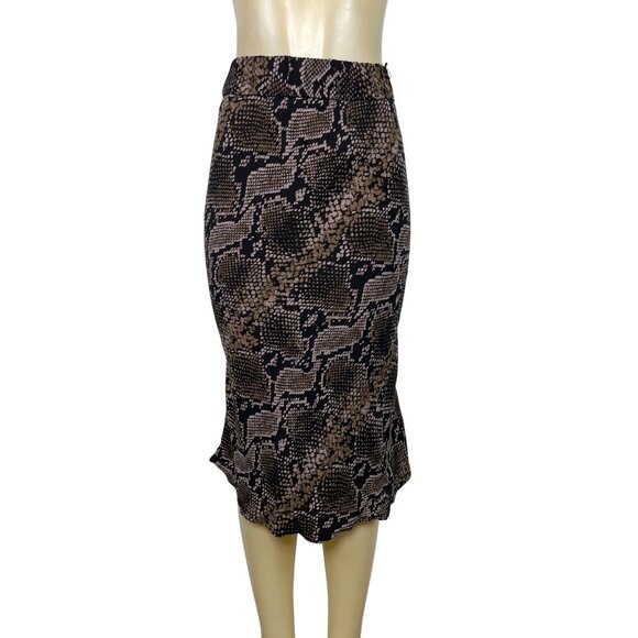 Zara TRF Collection Snake Print Midi Skirt Viscose Blend Size XS - Picture 1 of 6